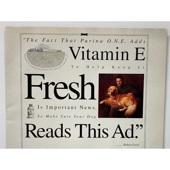 Purina One Dog Food Print Ad Vintage 1994 Pet Nutrition Second to None - Picture 4 of 6